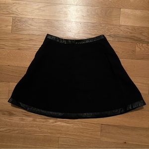 Banana Republic Black A line skirt with faux black leather trim